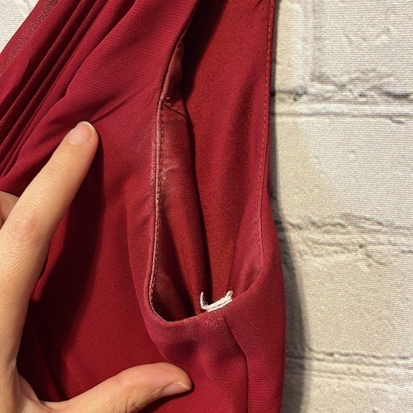 CHRISTINA Wu Dress Size 10 Color Red Claret Pleated - Picture 12 of 15